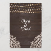 Braun Rustic Wood String Light Wedding Programm (Vorderseite)