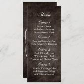 Braun-Rustikal-Massagejar Hochzeitsmenü Menükarte (Vorne/Hinten)