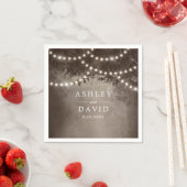 Braun rustikale Baumsaitenblume Lights Woodland Ho Serviette (Beispiel)