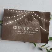 Braun-Rustikale Baumsaitenverheiratung Gästebuch