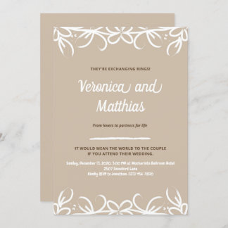 Braun rustikale Blume Hochzeitsankündigung Einladung