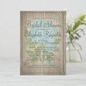 Braun Rustikale Blumendusche Einladungen (Stehend Vorderseite)