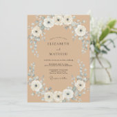 Braun-rustikale bohemian Hochzeit Einladung (Stehend Vorderseite)