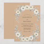 Braun-rustikale bohemian Hochzeit Einladung (Vorne/Hinten)