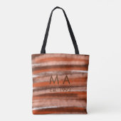 Braun rustikale Boho-Name-Buchstabe-Jahr-Datum-Tex Tasche (Rückseite)