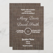 Braun rustikale Hintergrund Hochzeitseinladung Einladung (Vorne/Hinten)