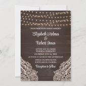 Braun Rustikale Holzverheiratung Einladung (Vorderseite)