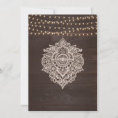 Braun Rustikale Holzverheiratung Einladung (Rückseite)