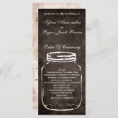 Braun rustikale Mason Jar Hochzeitsprogramm Programm (Vorne/Hinten)