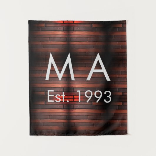 Braun rustikaler Backstein addiere Namensbuchstabe Wandteppich (Vorderseite)