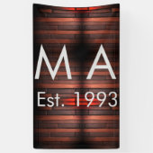 Braun rustikaler Backstein Stein Name Buchstabe Ja Banner (Vertikal)