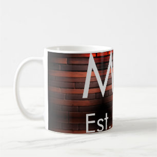 Braun-rustikaler Backsteinstein Name Buchstabe Jah Kaffeetasse
