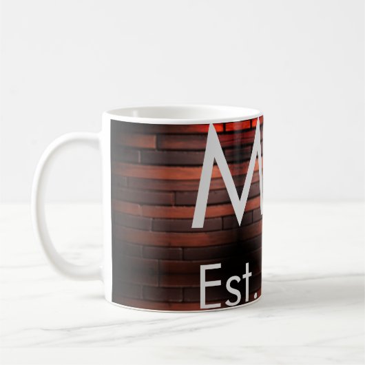 Braun-rustikaler Backsteinstein Name Buchstabe Jah Kaffeetasse (Links)