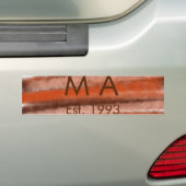 Braun rustikaler Boho-Name, Buchstabe, Jahr, Datum Autoaufkleber (Auf Auto)