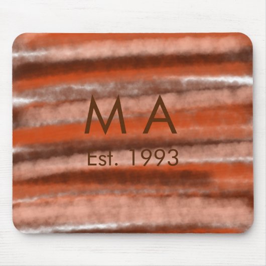 Braun rustikaler Boho-Name Buchstabe Jahr Datum Te Mousepad (Vorne)