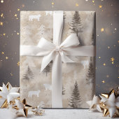 Braun Rustikaler Weihnachtsbär Geschenkpapier