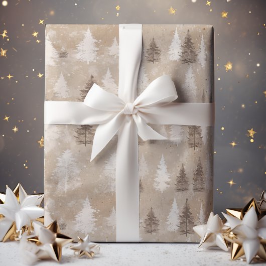 Braun Rustikaler Weihnachtsbär Geschenkpapier Set