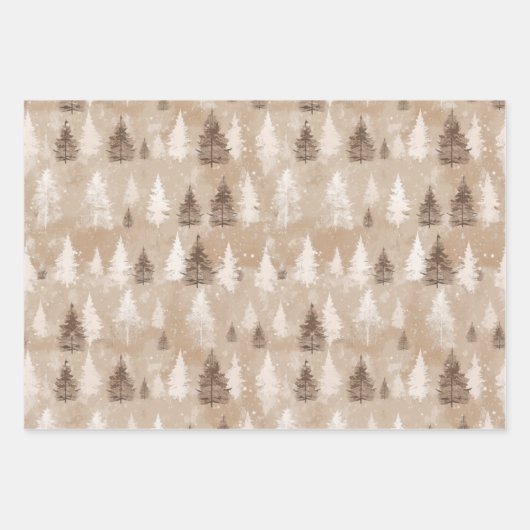 Braun Rustikaler Weihnachtsbär Geschenkpapier Set (Vorderseite)