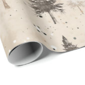 Braun Rustikaler Weihnachtsbaum Geschenkpapier (Rolleneckpunkt)