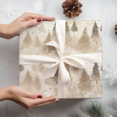 Braun Rustikaler Weihnachtsbaum Geschenkpapier