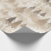 Braun Rustikaler Weihnachtsbaum Geschenkpapier (Ecke)