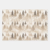 Braun Rustikaler Weihnachtsbaum Geschenkpapier Set (Vorderseite)