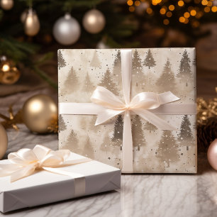 Braun Rustikaler Weihnachtsbaum Geschenkpapier Set