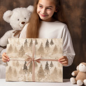 Braun Rustikaler Weihnachtsbaum Geschenkpapier Set