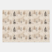 Braun Rustikaler Weihnachtsbaum Geschenkpapier Set (Vorderseite 2)