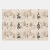 Braun Rustikaler Weihnachtsbaum Geschenkpapier Set (Vorderseite)