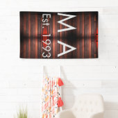 Braun rustikaler Ziegelstein Name Buchstabe Jahr D Banner (Insitu)