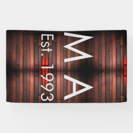 Braun rustikaler Ziegelstein Name Buchstabe Jahr D Banner