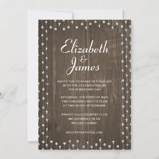 Braun Rustikales Stallholz Hochzeitseinladungen Einladung