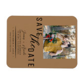 Braun Save the Date Foto Hochzeit Magnet (Horizontal)