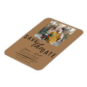 Braun Save the Date Foto Hochzeit Magnet (Linke Seite)