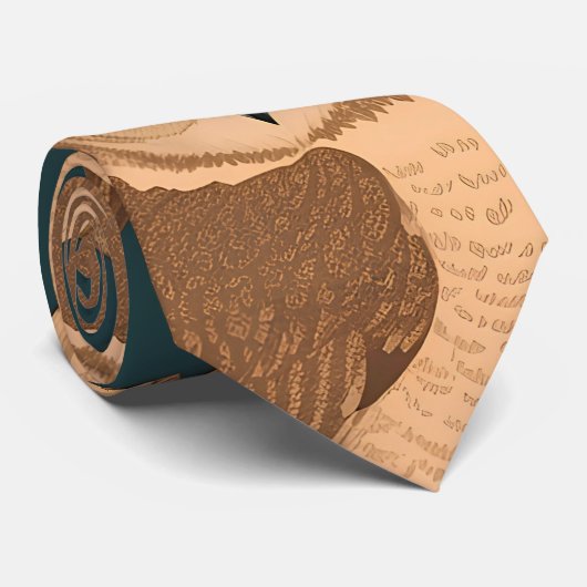 Braun-Schale Retro Personalisiertes Muster Krawatte (Gerollt)