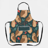 Braun-Schale Retro Personalisiertes Muster Schürze (Vorderseite)