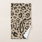 Braun & Schwarz Gepard Leopard Tierprint Badhandtuch Set (Handtuch)
