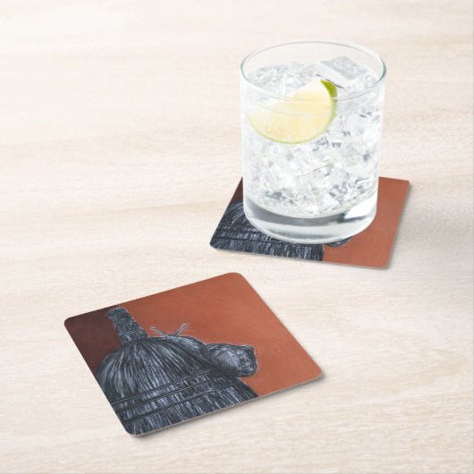 Braun Schwarz Rustikale Kunst Custom Square Unters Rechteckiger Pappuntersetzer (Vor Ort)