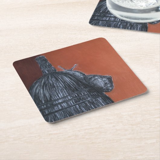 Braun Schwarz Rustikale Kunst Custom Square Unters Rechteckiger Pappuntersetzer (angewinkelt)