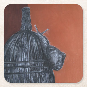 Braun Schwarz Rustikale Kunst Custom Square Unters Rechteckiger Pappuntersetzer