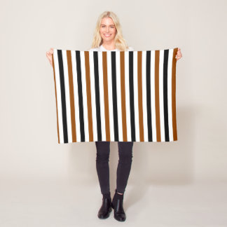 Braun Schwarz und weiß gestreiftes Design Fleecedecke
