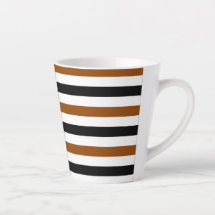 Braun Schwarz und weiß gestreiftes Design Milchtasse