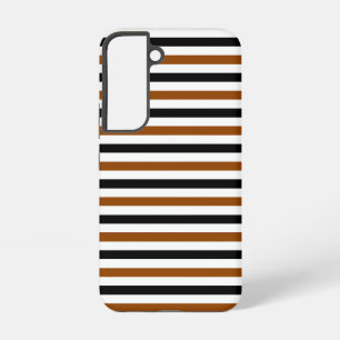 Braun Schwarz und weiß gestreiftes Design Samsung Galaxy Hülle