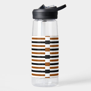 Braun Schwarz und weiß gestreiftes Design Trinkflasche