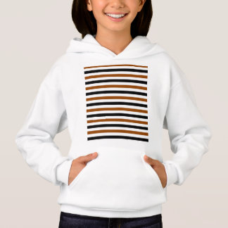 Braun Schwarz und weiß Streifen Design Hoodie