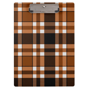 Braun Schwarz Weiß Flanell Karomuster Design Klemmbrett