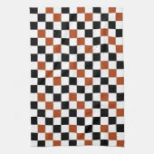 Braun Schwarz Weiß Karomuster Design  Geschirrtuch (Vertikal)