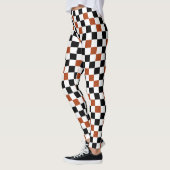 Braun Schwarz Weiß Karomuster Design  Leggings (Links)