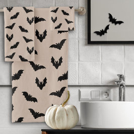 Braun Schwarze Gruselige Fledermäuse Gruseliger Vi Badhandtuch Set